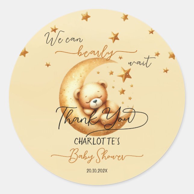 Wir können frühzeitig eine Niedliche Baby Bear Bab Runder Aufkleber (Vorderseite)