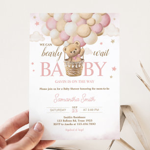 Wir können frühzeitig eine Pink Bear Babydusche ab Einladung