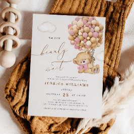 Wir können frühzeitig eine pinkfarbene Babydusche  Einladung