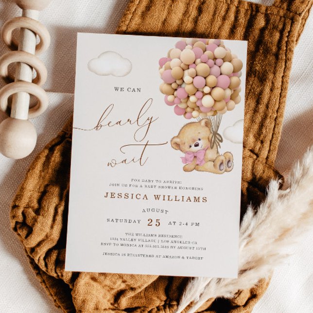 Wir können frühzeitig eine pinkfarbene Babydusche  Einladung (Von Creator hochgeladen)