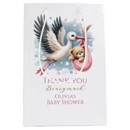 Wir können frühzeitig eine pinkfarbene Babydusche  Mittlere Geschenktüte