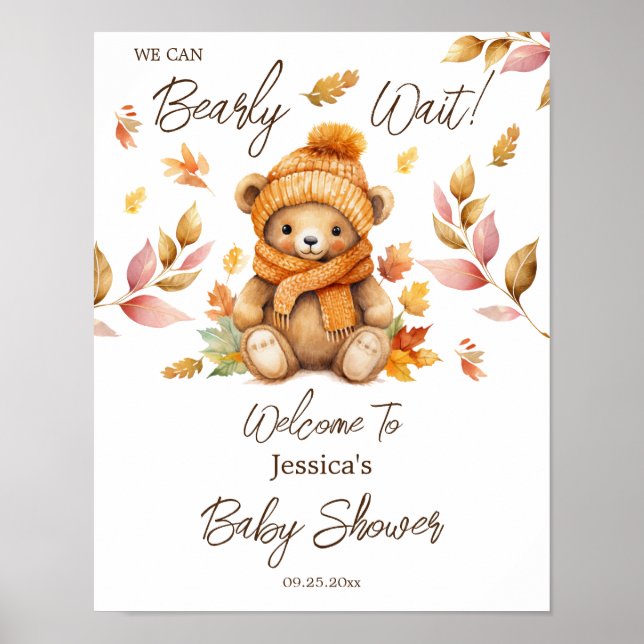 Wir können frühzeitig eine pinkfarbene Babydusche  Poster (Vorne)