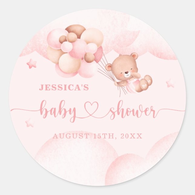 Wir können frühzeitig eine pinkfarbene Babydusche  Runder Aufkleber (Vorderseite)
