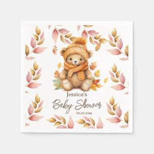 Wir können frühzeitig eine pinkfarbene Babydusche  Serviette