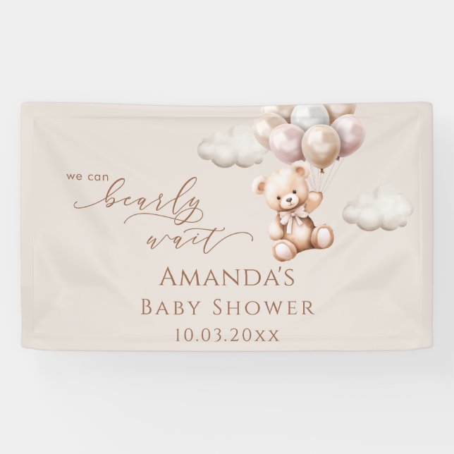 Wir können frühzeitig mit Balloons Babydusche wart Banner (Horizontal)