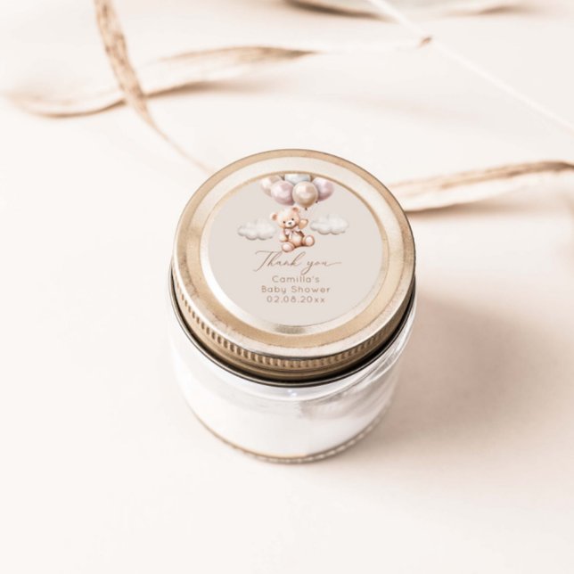 Wir können frühzeitig mit Balloons Babydusche wart Runder Aufkleber (Von Creator hochgeladen)