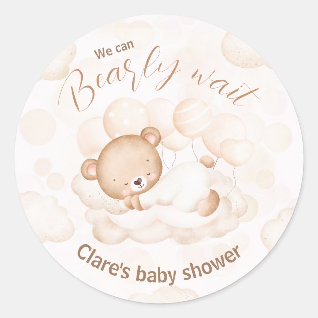 Wir können frühzeitig neutrale Babyduschkleber abw Runder Aufkleber (Vorderseite)