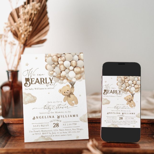 Wir können frühzeitig neutrale, elegante Babydusch Einladung (Von Creator hochgeladen)