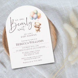 Wir können frühzeitig niedliche Bärenballon Babydu Einladung