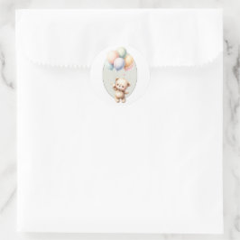 Wir können frühzeitig niedliche Bärenballon Babydu Runder Aufkleber