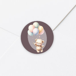 Wir können frühzeitig niedliche Bärenballon Babydu Runder Aufkleber