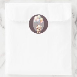 Wir können frühzeitig niedliche Bärenballon Babydu Runder Aufkleber