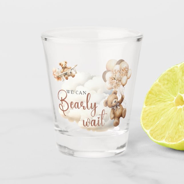 Wir können frühzeitig Niedliche Bear Baby Dusche t Schnapsglas (Vorderseite)