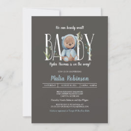 Wir können frühzeitig warten! Baby Boy Blue Dusche Einladung