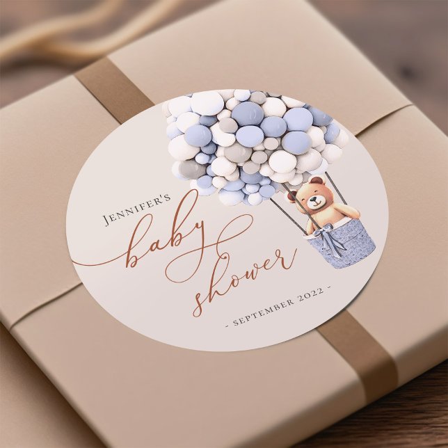 Wir können frühzeitig warten! Babydusche Classic R Runder Aufkleber (Von Creator hochgeladen)