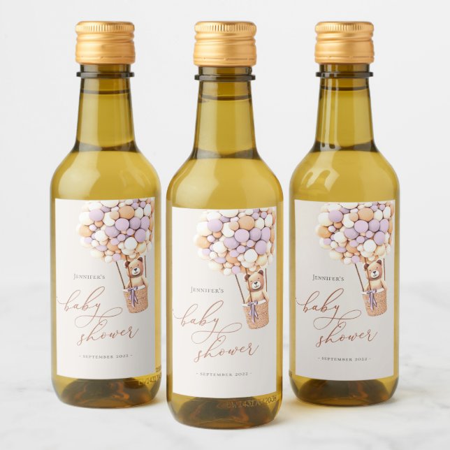Wir können frühzeitig warten! Babydusche Mini-Wein Weinetikett (Flaschen)
