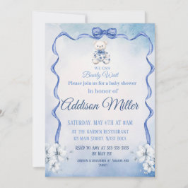 Wir können frühzeitig warten, Blue&White Elegant B Einladung