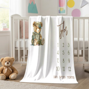 Wir können frühzeitig warten! Military Teddy Baby Fleecedecke