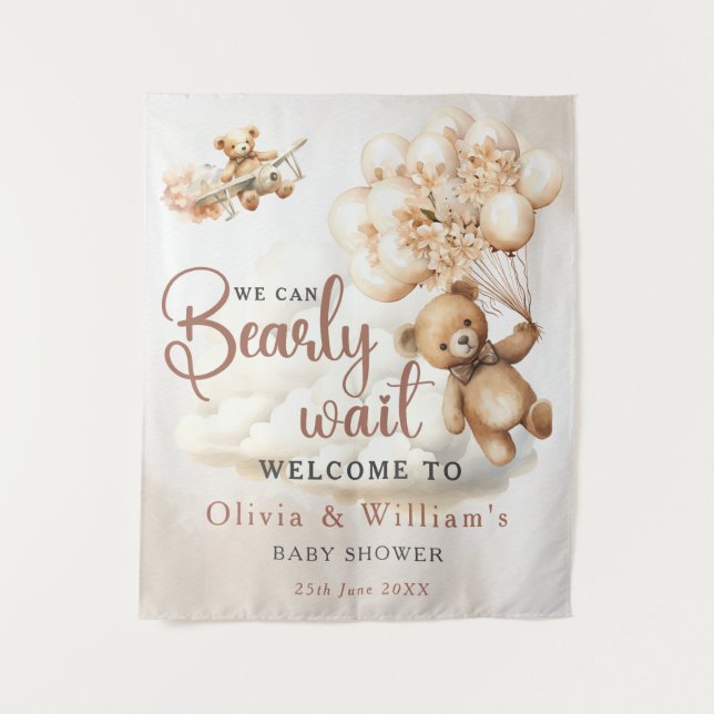Wir können frühzeitig warten Niedlich Bear Baby Du Wandteppich (Vorderseite)