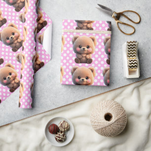 Wir können frühzeitig warten niedlich Teddy Bär Po Geschenkpapier
