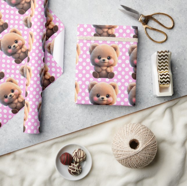 Wir können frühzeitig warten niedlich Teddy Bär Po Geschenkpapier (Kunsthandwerk)
