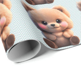 Wir können frühzeitig warten niedlich Teddy Bär Po Geschenkpapier