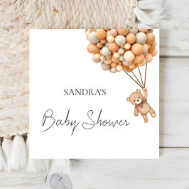 Wir können frühzeitig warten Teddy Balloon Serviet Serviette