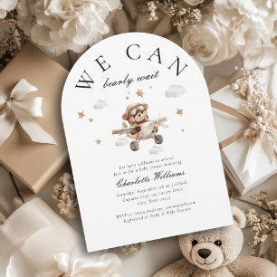 Wir können frühzeitig warten! Teddy Bear & Airplan Einladung