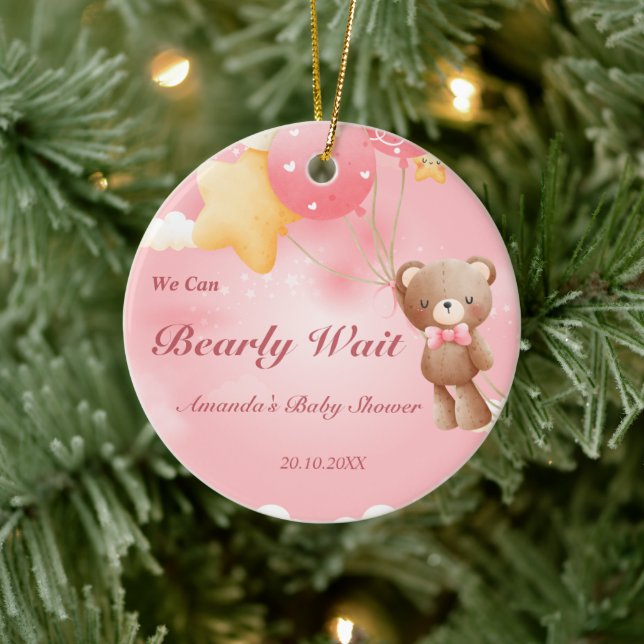 Wir können frühzeitig warten! Teddy Bear Baby Dusc Keramik Ornament (Baum)