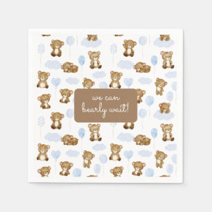 Wir können frühzeitig warten! Teddy Bear Balloon B Serviette