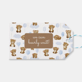 Wir können frühzeitig warten! Teddy Bear Boy Baby  Geschenkanhänger