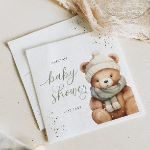 Wir können frühzeitig warten Winter Baby Duschpapi Serviette