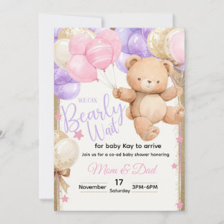 Wir können kaum warten, Baby Bär Einladung