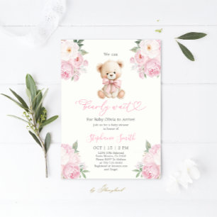 Wir können kaum warten Baby Shower Mädchen Einladu Einladung