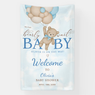 Wir können kaum warten Baby Shower Willkommen Banner