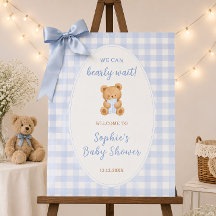 Wir können kaum warten Bär Junge Babyparty Willkom