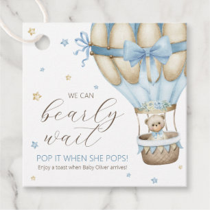 Wir können kaum warten, bis sie platzt, Jungen-Pop Geschenkanhänger