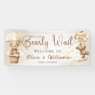 Wir können kaum warten Cub Brown Babyparty Banner