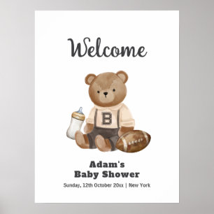 Wir können kaum warten Fußball Sport Baby Shower W Poster
