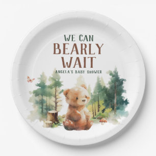 Wir können kaum warten Holzfäller-Baby-Party-Telle Pappteller