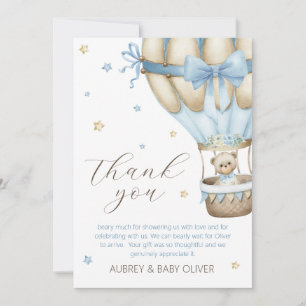 Wir können kaum warten, Junge Baby Shower Dankeskarte