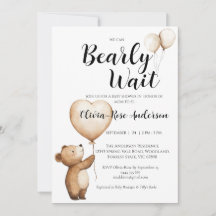 Wir können kaum warten neutrale Babyparty-Einladun