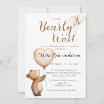 Wir können kaum warten neutrale Babyparty-Einladun
