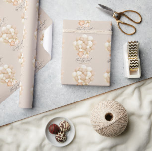 Wir können kaum warten neutrale Babyparty Geschenkpapier
