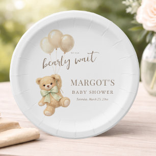Wir können kaum warten neutrale Babyparty-Party Pappteller