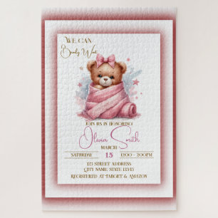 Wir können kaum warten Rosa Babyparty
