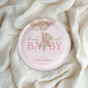 Wir Können Kaum Warten Rosa Babyparty Pappteller