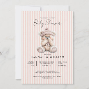 Wir können kaum warten Rosa Winter-Baby-Party Einladung