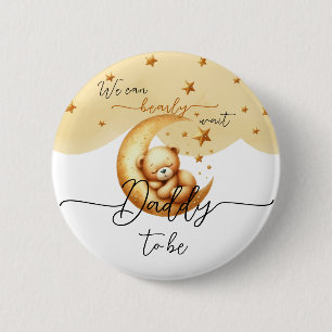 Wir können kaum warten Süßer Babybär werdender Pap Button