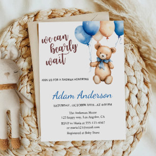 Wir können kaum warten Teddy Bär Baby Shower Einladung
